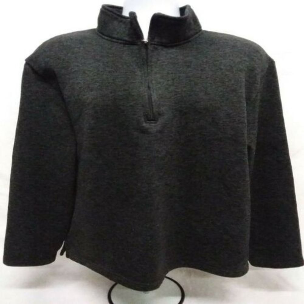 Men's XL Beverly Hills Polo Club Long Sleeve Dark Gray Quarter Zip Pullover
